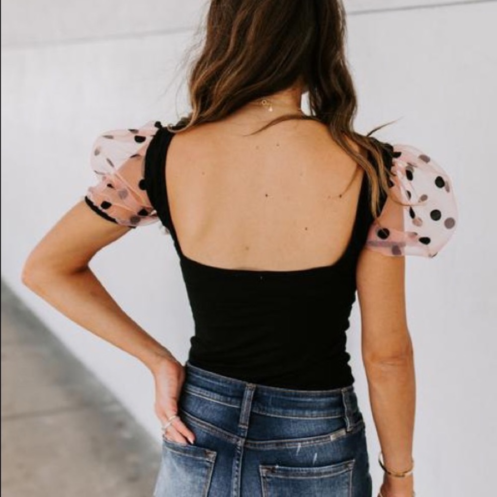 LAST ONE - Minnie Ruched Puff Sleeve Bodysuit Vici - Picture 7 of 8